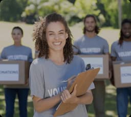 Volunteers supporting community organizations